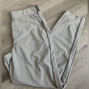 Athleta White with Gray Striped Track Pants - 4